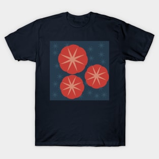 Poppies Red Flowers Japanese Woodcut Print Shibori T-Shirt